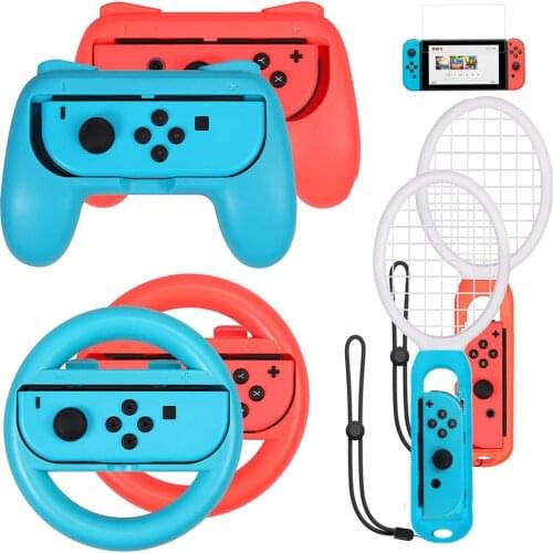 Game Accessories Set Racing Steering Wheel for Nintend Switch Handle Grips Nintendo Joycon Caps for Nintendo Switch NS Gamepad