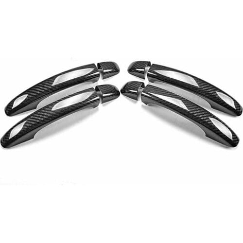Auto Exterior Carbon Fiber Made Door Handle Cover Sticker Decorations Overlay Trim For Audi Series