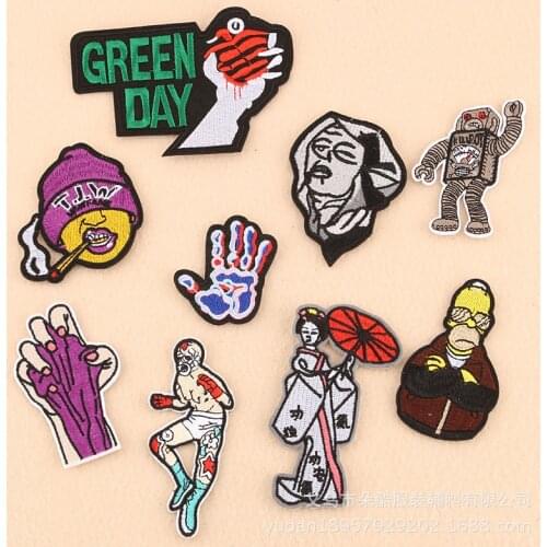 20 Pcs/lot Embroidery Patches Stickers Palm Alien Man Women Clothing Decoration Sewing Accessories Art DIY
