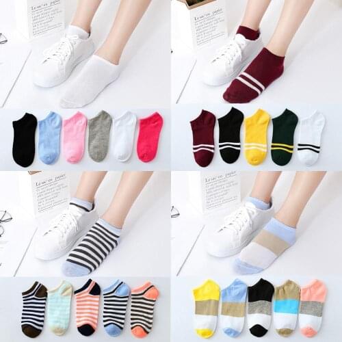 5 Style 10Piece=5Pairs/lot Cute Harajuku Animal Socks Women Summer Korean Cat Bear Rabbit Funny Low Cut Ankle Sock Happy Sox
