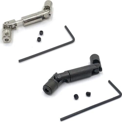 2 Set Upgrade Metal Driving Shaft For WPL 1/10 D12 1/16 C14 C24 C34 B14 B24 B16 B36 RC Car Parts,Silver & Black