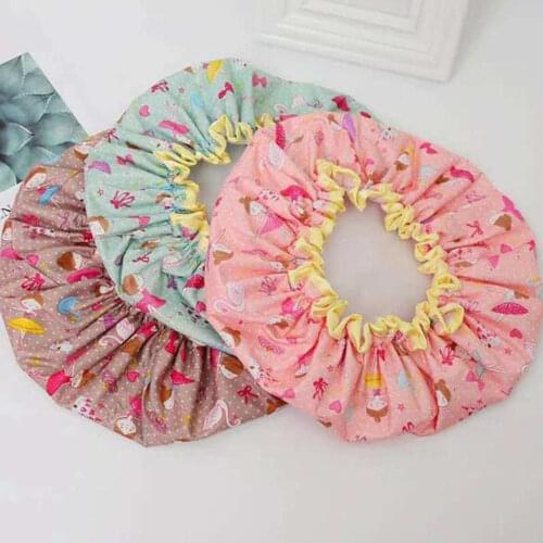 1PCS New Thickened Adult Double-layer Shower Cap Waterproof Shampoo Cap Cartoon Shower Cap Waterproof Bathroom Accessories