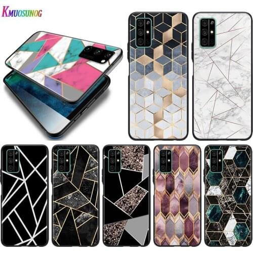 Silicone Cover Marble Geometric For Honor 9 9S 9A 9C 9X 9N 9i V9 10 10i 10X X10 Lite Pro Shockproof Phone Case