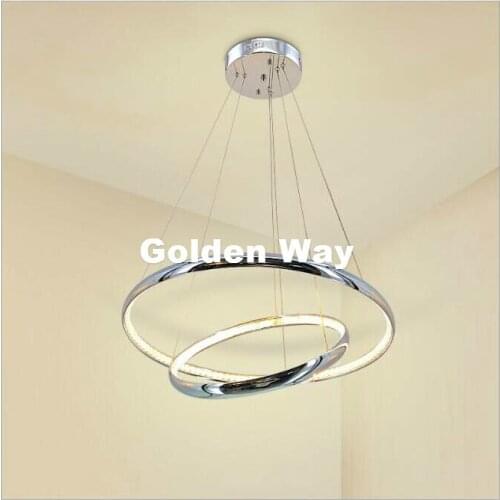 Modern LED Crystal Pendant Lights Lamp Chrome Aluminum Design Living Room Cristal Lustre D60cm Pendant Hanging Ceiling Fixtures