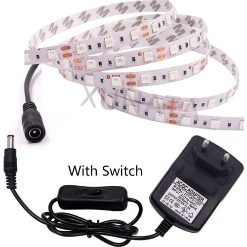 Led Strip 12V Waterproof Ribbon Diode 5M SMD5050 60Leds/M Flexible Light LED Tape + 12V 3A EU Power Supply Dropshipping