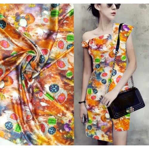 Silks Tissu Noel 20 Tecido Multi Colour Colored Glaze 100% Mulberry Silk Material Digital Plus Size Summer Clothes Jacket Fabric
