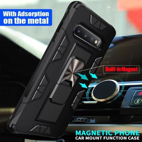 Shockproof Magnetic Case For Samsung Galaxy S10 S9 S8 S20 Plus Note 20 Ultra 10 9 8 S10E A71 A70 A51 A50 Ring Stand Holder Cover
