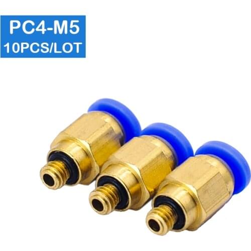 High Guality PC4-M5 10pcs 4mm straight through the m5 pneumatic tube fittings.Quick plug thread through pneumatic quick joint