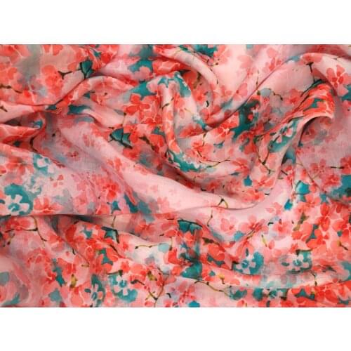 High quality pure ramie fabric Thin and impermeable tissu digital printing fabrics High-grade clothing one-piece dress material