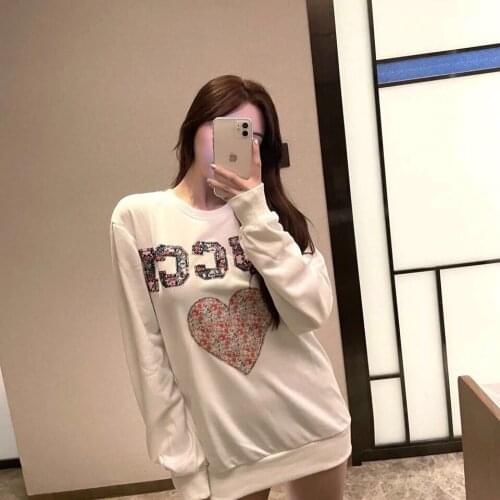 Large letter embroidery cotton hoodie loose womens zipper plus size hoodie spring and autumn extra large round neck y2k tops