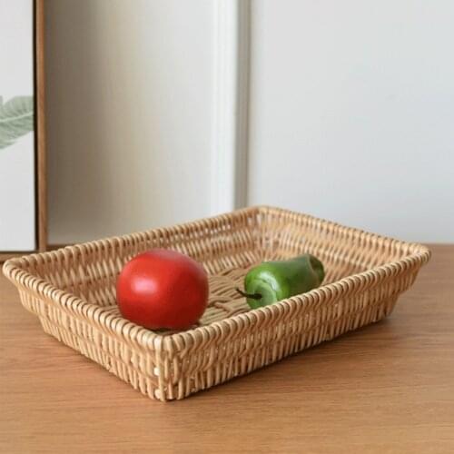 Sundries Storage Basket Wicker Rattan Fruit Sundries Basket Storage Boxes Household Desktop Collection Supplies