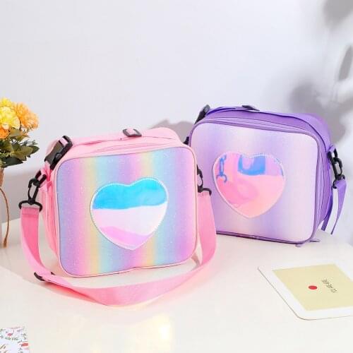 New Fashion Women Laser Crossbody Bags Heart Patchwork Shoulder Messenger Bags Girls Small Handbags Casual Ladies Shoulder Bags