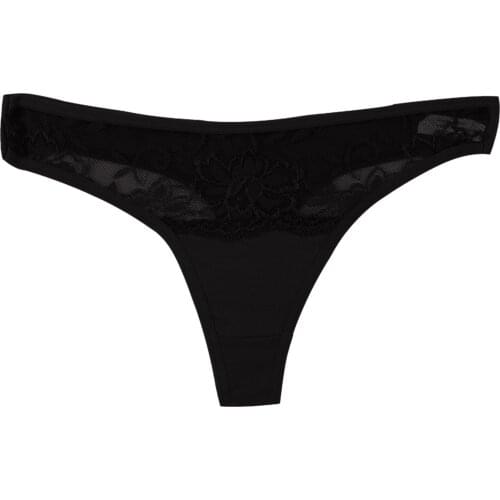 Womens Sexy Lace Thong Erotic Hollow Low Waist Cotton Crotch Underwear Cool Touch Seamless Comfortable Female Underpants