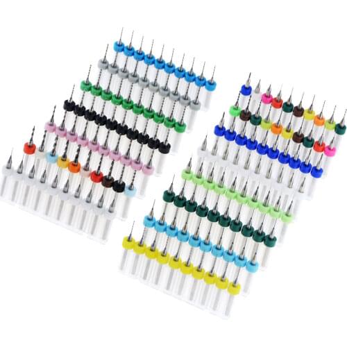 10PCS/Box 0.1-1.2mm Print Circuit Board Drill Bits, Carbide Micro Drill Bits CNC PCB Twist Drill