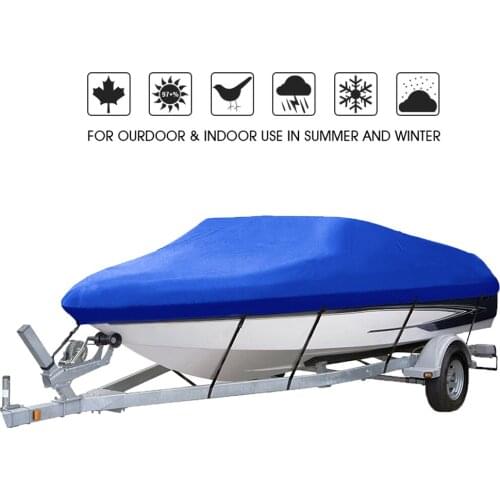 11-13ft 210D Blue Trailerable Boat Covers Water Rain Proof UV Protector Speedboat Boat Cover Fishing Ski D35