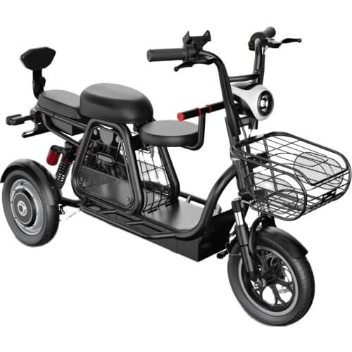 12 inch electric 3-wheel bicycle parent-child electric bike household electric bicycle with baby mother and child