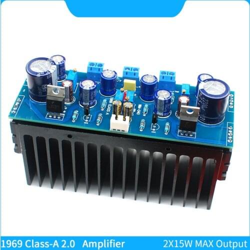 1969 NPN 2.0 Channel Class A amplifier Board 2X 15W Max Audio Power Amplifer