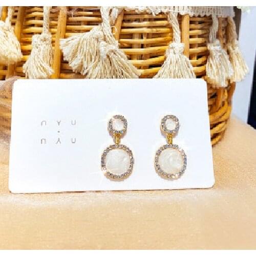 2021 New Design Blue Black Gold Color Square Drop Earrings For Women Geometric Dangle Big Statement Earrings Trendy Boho Jewelry