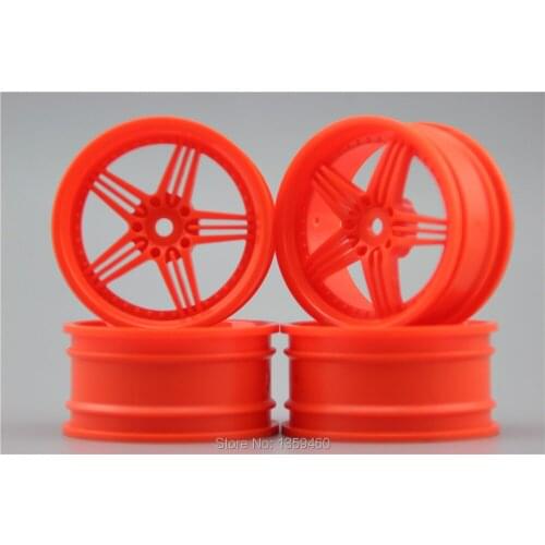 4pcs 1/10 Touring&Drift Wheel Rim 12NO(Material Orange) 0mm offset fits for 1:10 Touring&Drift Car 1/10 Rim 11177