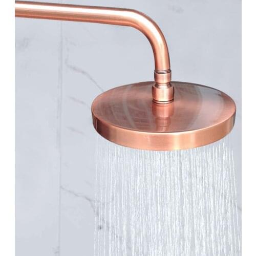 7.7 Inch Round Rainfall Shower Head Rainfall Bathroom Top Sprayer Antique Red Copper Rain Showerhead Nsh032