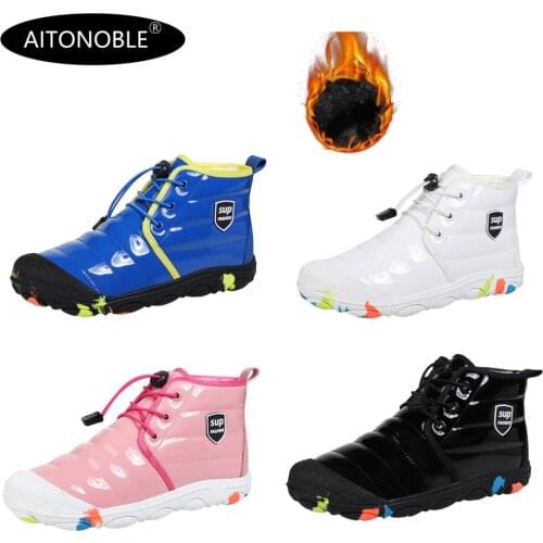 Aitonoble 2020 Autumn Winter New Sport Shoes Teenager Sneakers Children Outdoor Mountaineering Shoes Waterproof Antislip Shoes