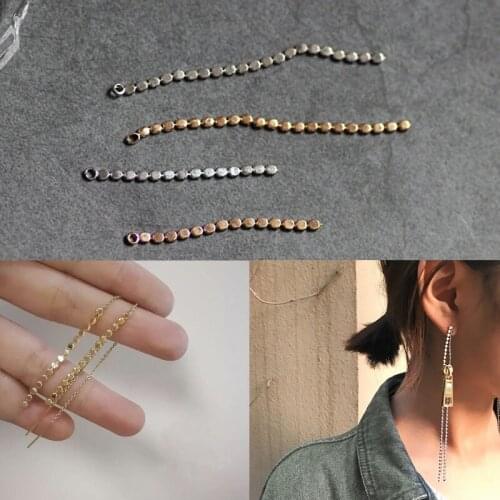 Diy accessories simple temperament copper plating 18K real gold flat ball chain chain Tassel earrings ear wire material