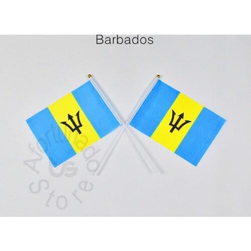 Barbados 14*21cm flag Banner meet Parade party hand waving National flag Home Decoration flag banner