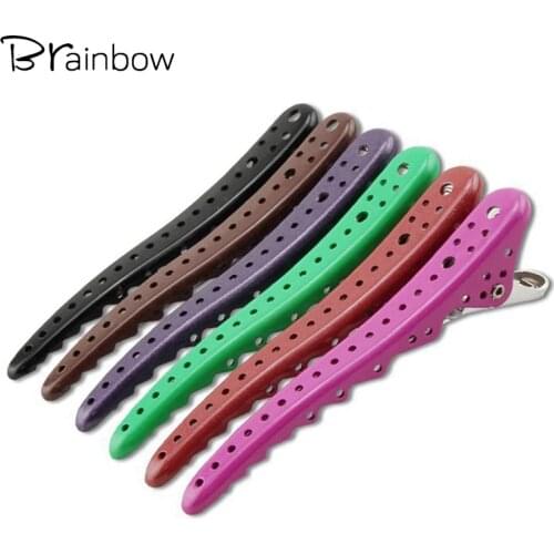 Brainbow 6Pcs/Pack Hair Clips Mouth Professional Hairdressing Salon Hairpins Hair Coloring Accessory DIY Hair Care Styling Tools
