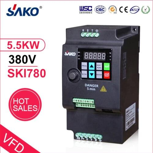 SAKO SKI780 5.5KW 380V VFD Variable Frequency Drive Inverter for Motor Speed Control Converter