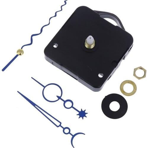 DIY Silent Large Wall Quartz Clock Movement Mechanism Black & Red Hands Repair Tool Parts Kit Set With Hook