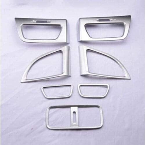 For Honda CRV/CR-V 2012 2013 2014 2015 2016 7pcs ABS Chrome Matte Front board AC Air vent frame Trim