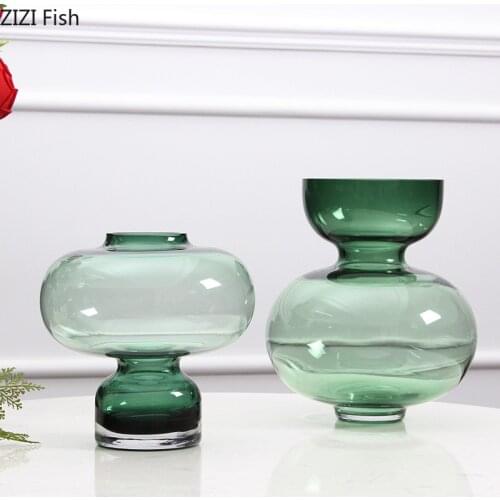 European Glass Vase Art Furnishings Living Room TV Cabinet Flower Arrangement Hydroponic Vase Home Decoration Accessories Modern