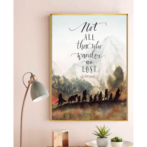 Fantasy Literature Movie J.R.R. Tolkien Quotes Oil Canvas Painting Posters and Prints Wall Art Picture Home Decoration No Frame