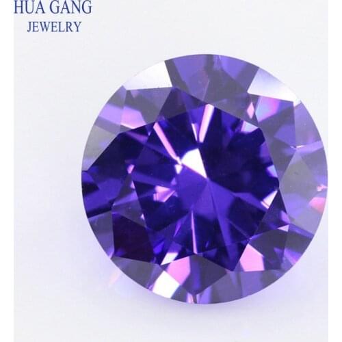 Violet 0.8~10mm Cubic Zirconia Round Shape AAAAA Brilliant Cut Loose CZ Stone Synthetic Gems For Jewelry Free shipping