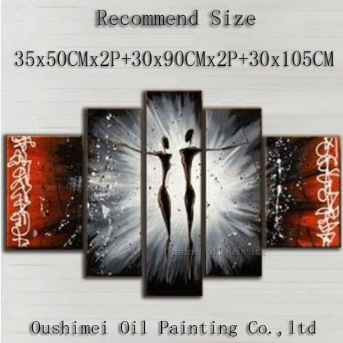 Artist Directly Supply High Quality Modern Abstract Dancer Oil Painting On Canvas Abstract Black Dancer Decorative Painting