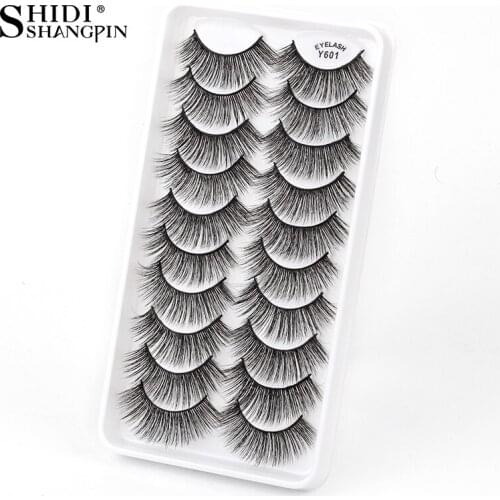 Faux Cils 3/5/10 Pairs 3D Mink Lashes Fluffy Soft Wispy Volume Natural long False Eyelashes Eye Lashes Reusable Eyelashs Makeup