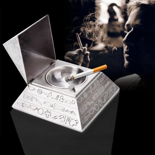 Pyramid Metal Ashtray Home Decor Hotel KTV Vintage Ornaments Fathers Day Dad Gift ElimElim
