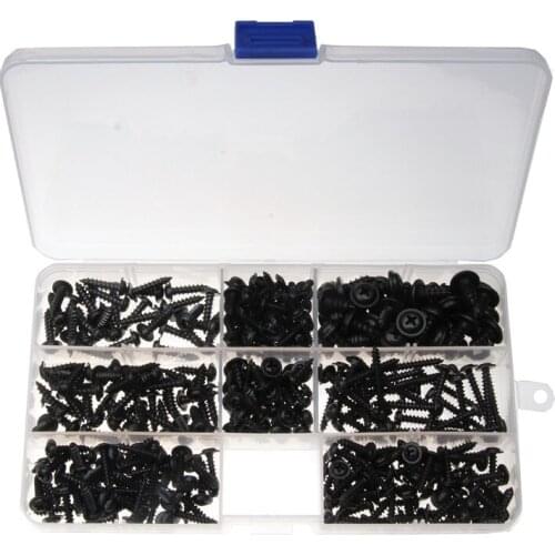 340Pcs M3 M3.5 M4 M4.8 Screw Set Laptop Notebook Screws Carbon Steel Phillips Screws with Pad Self-tapping Screw Repair Kit