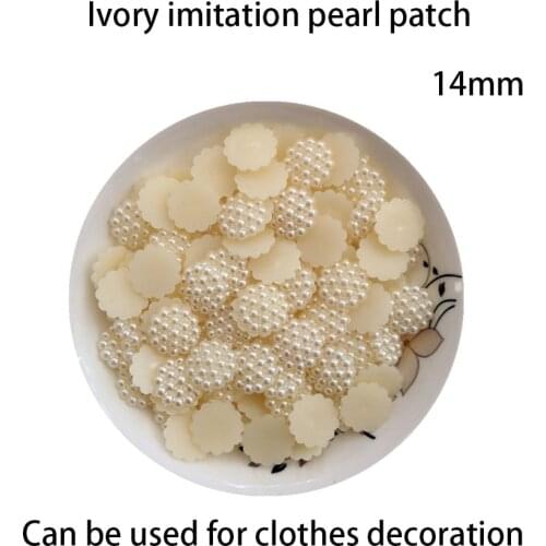 Off-white half-edge welt imitation pearl non-porous sweater shirt clothing accessories decoration accessories handmade materials