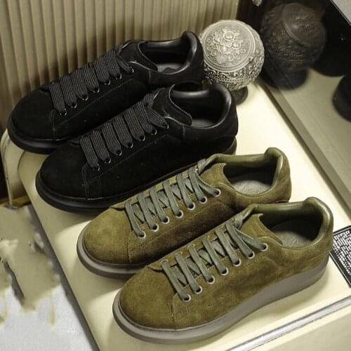 New Suede Sneakers Women Wedges Lace Up Thick Bottom Casual Shoes Genuine Leather Top Quality Luxury Brand Designer Woman Shoes