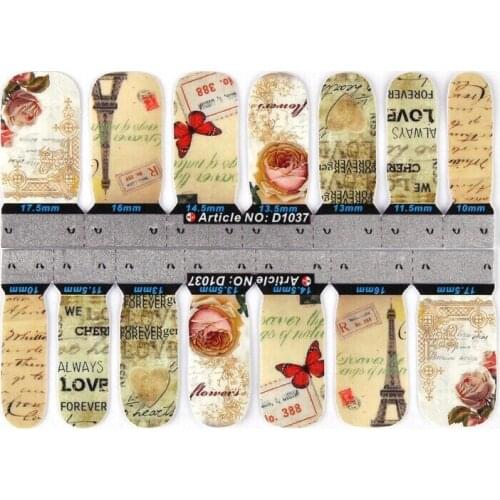 Wholesale New Excellent Chic Nail Art Sticker D1001-D1042 Self-adhesive full Nail Wrap Decoration Decal 200pks/lot free shipping