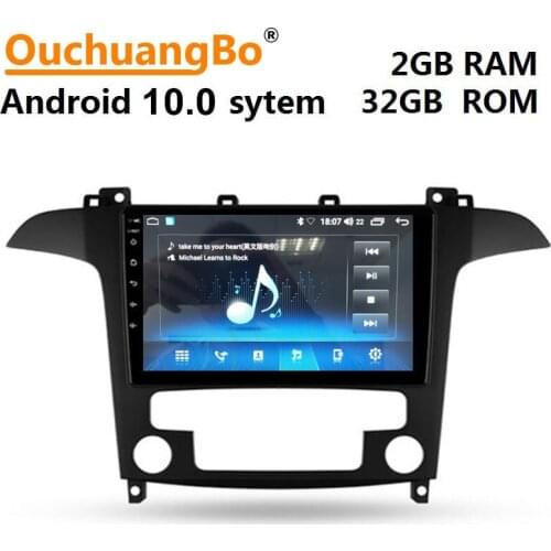 Ouchuangbo audio player radio for Ford S max 2007 with Android 9.0 system 9 inch screen 2GB RAM 32GB ROM