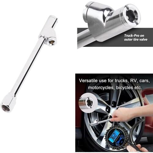 Air Chuck Heavy Duty Trucks Cars Stainless Steel Tire Pressure Filler FNPT RV Dual Head Self-lock Inflator Tool 1/4" Compressor
