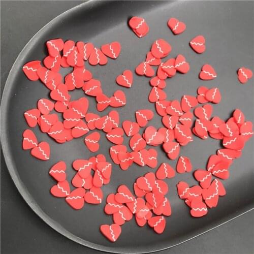 50g Red Heart Polymer Clay Sprinkle For Kids Diy,Soft Clay For Craft Clay/Nail Art/Scrapbook Decoration DIY,Filler