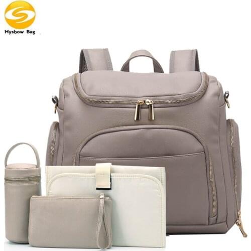 PU Mommy Bag Multifunctional New Mommy Backpack Shoulder Stroller Accessories