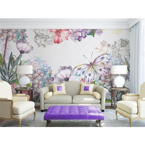 Custom murals modern minimalist hand-painted floral living room TV background wallpaper wallpaper movie wall covering wallpaper