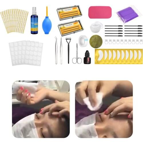 Durable Eyelash Extension Lashes Grafting Set Mascara Brush Stand Under Eye Pads Eye Masks Set