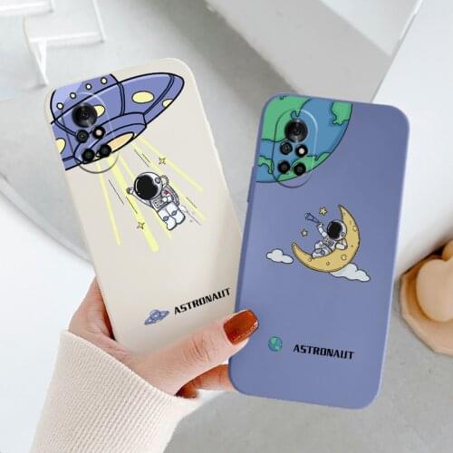 Cartoon Astronaut Shockproof Liquid Silicone Cover Case For Huawei Nova 8 7 Pro SE 6 SE 5 Pro 5Z 5I 5Ipro 5T 4 4E Phone Case