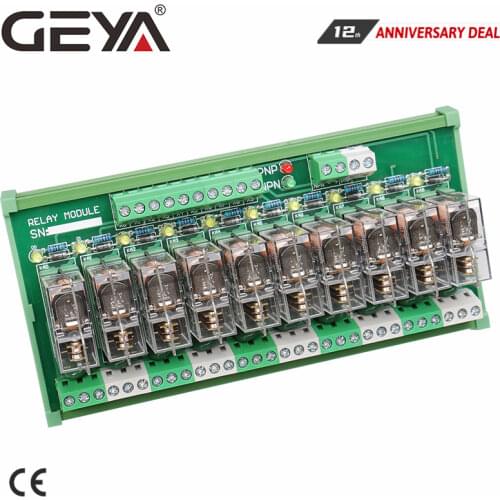 GEYA NG2R Omron Relay Module 10 Channel 12VDC 24VDC for PLC Protection