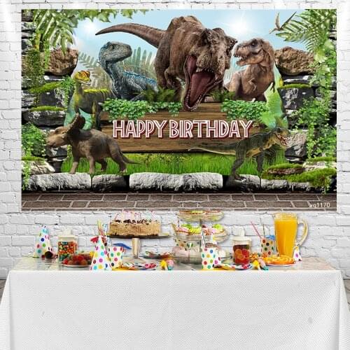 Sensfun Jurassic World Park Party Photography Backdrop Happy Birthday Photo Party Background Vinyl Booth Props Photocall